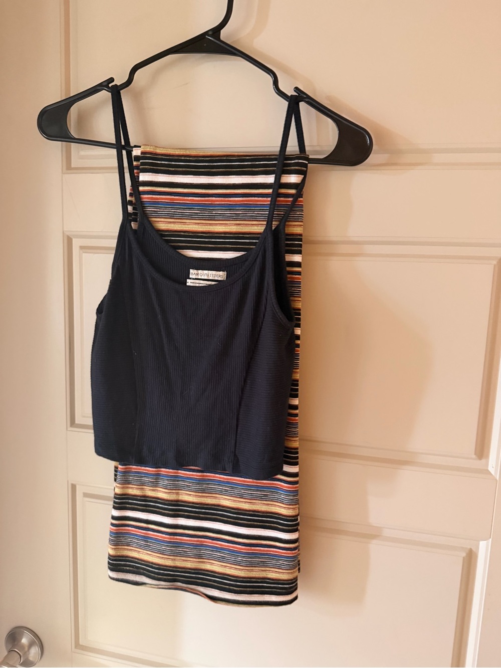 Urban Outfitters Black Ribbed Spaghetti Strap Camisole